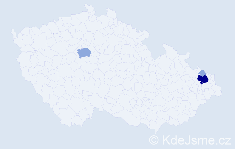 Příjmení: 'Skubida', počet výskytů 7 v celé ČR