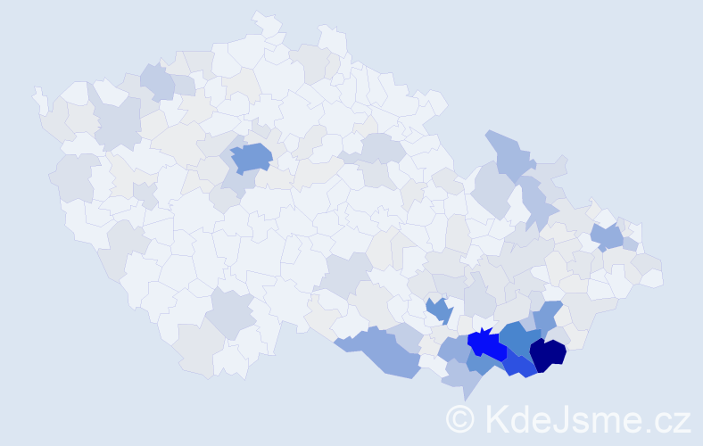 Příjmení: 'Zálešák', počet výskytů 898 v celé ČR