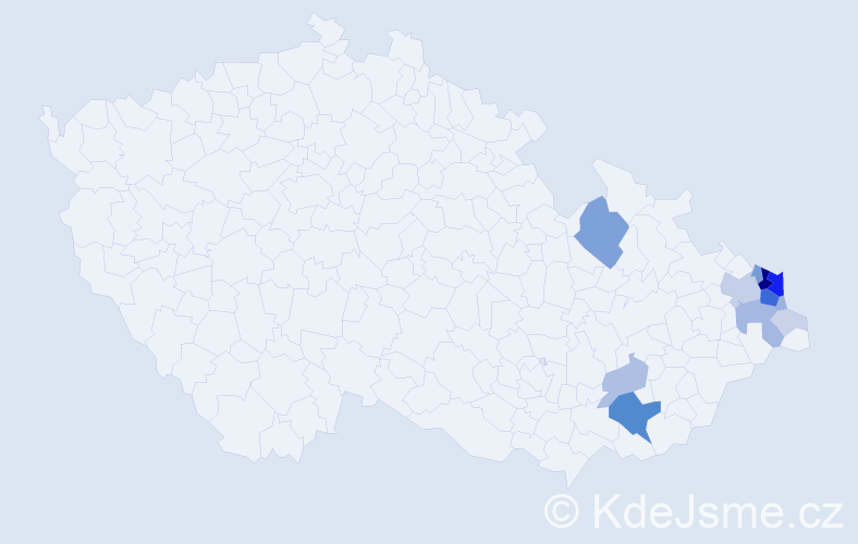 Příjmení: 'Potyka', počet výskytů 56 v celé ČR