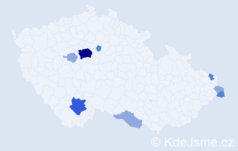 Příjmení: 'Škulec', počet výskytů 19 v celé ČR