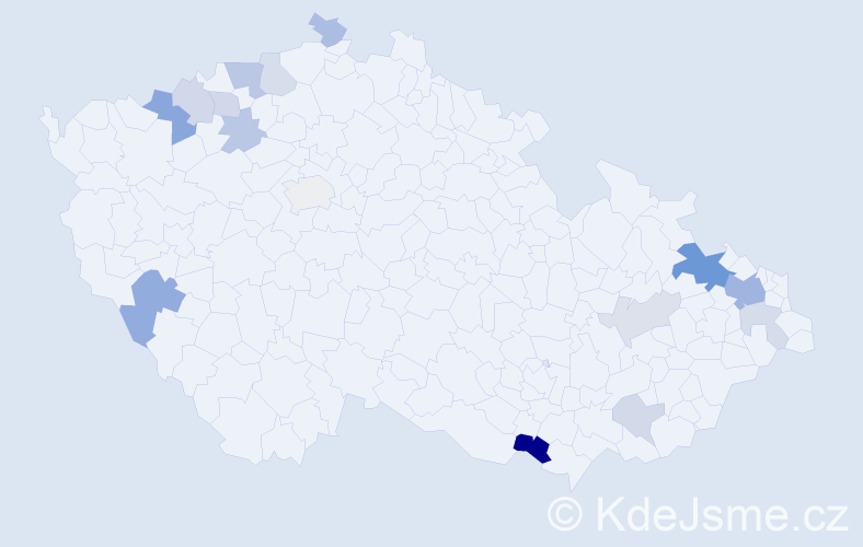 Příjmení: 'Mačuga', počet výskytů 32 v celé ČR