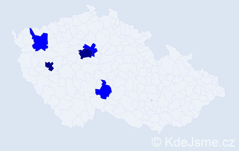 Příjmení: 'Mažeriková', počet výskytů 7 v celé ČR