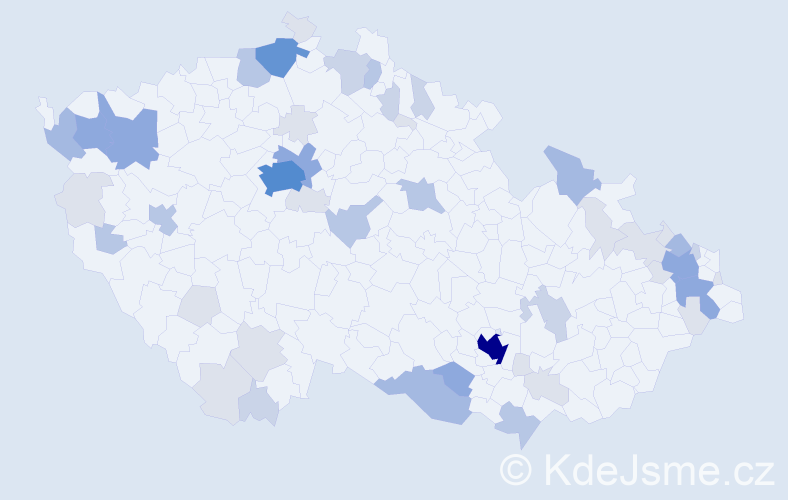 Příjmení: 'Huber', počet výskytů 143 v celé ČR