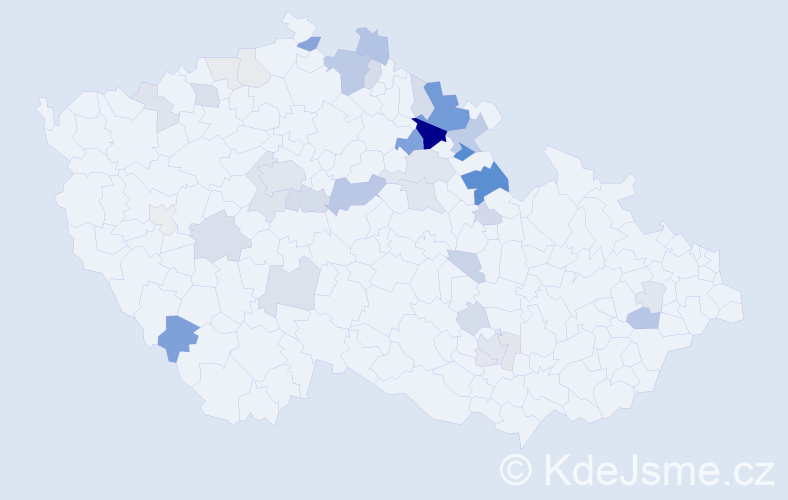 Příjmení: 'Rückerová', počet výskytů 117 v celé ČR