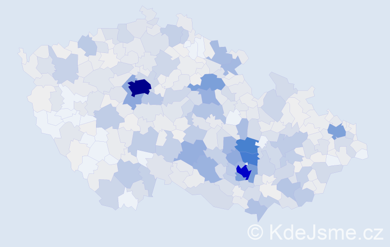 Příjmení: 'Dvořáčková', počet výskytů 3285 v celé ČR