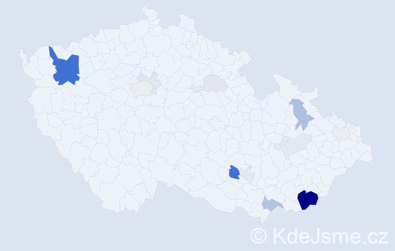 Příjmení: 'Krajsa', počet výskytů 55 v celé ČR