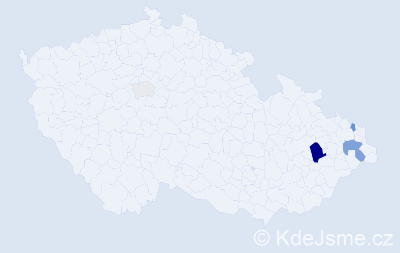 Příjmení: 'Velgosová', počet výskytů 7 v celé ČR