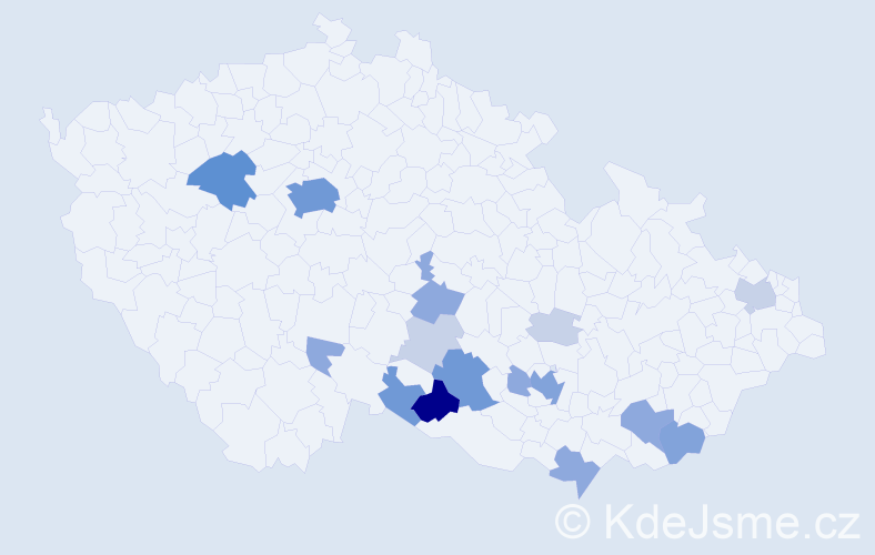 Příjmení: 'Macálka', počet výskytů 48 v celé ČR