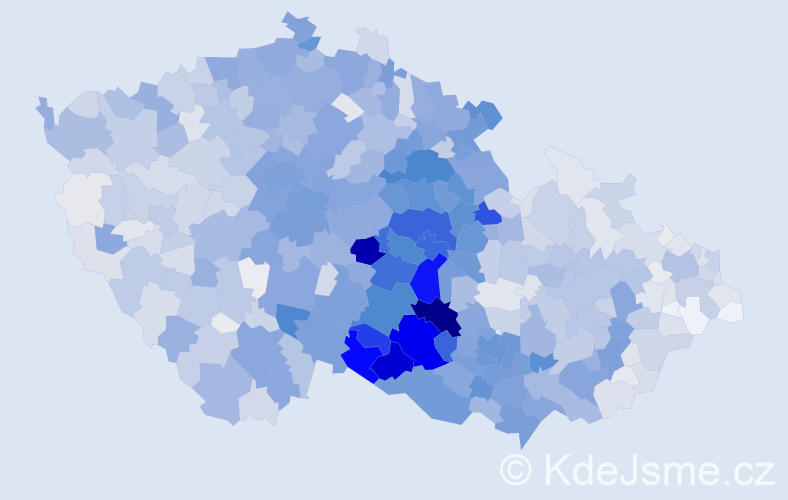 Příjmení: 'Doležal', počet výskytů 8777 v celé ČR