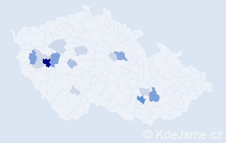 Příjmení: 'Pechmann', počet výskytů 45 v celé ČR