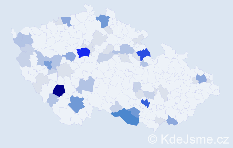 Příjmení: 'Hejlek', počet výskytů 185 v celé ČR