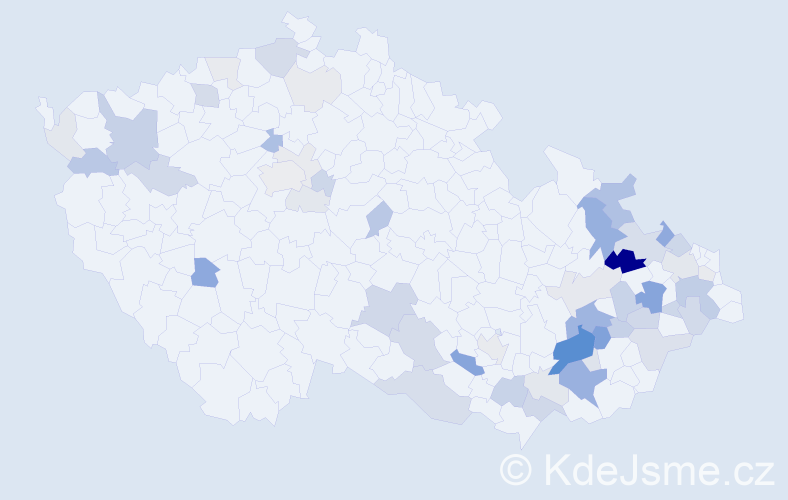 Příjmení: 'Buksová', počet výskytů 158 v celé ČR