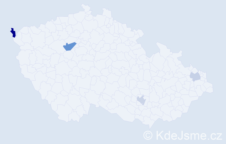 Příjmení: 'Gulasová', počet výskytů 5 v celé ČR