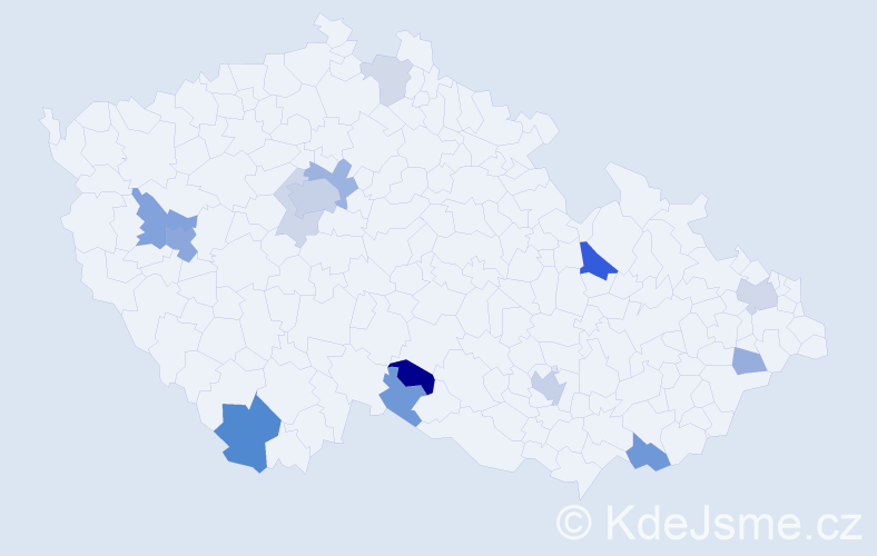 Příjmení: 'Šneider', počet výskytů 36 v celé ČR