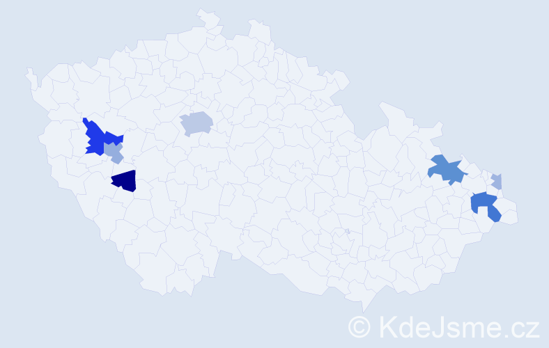Příjmení: 'Eleková', počet výskytů 20 v celé ČR