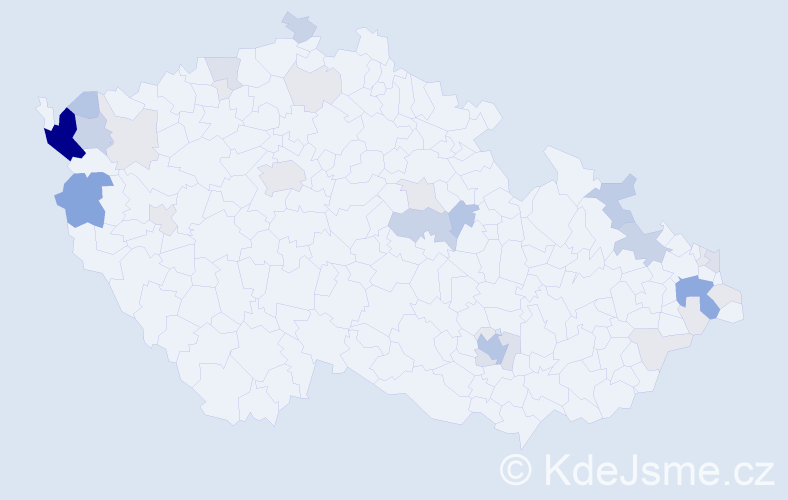 Příjmení: 'Petík', počet výskytů 128 v celé ČR