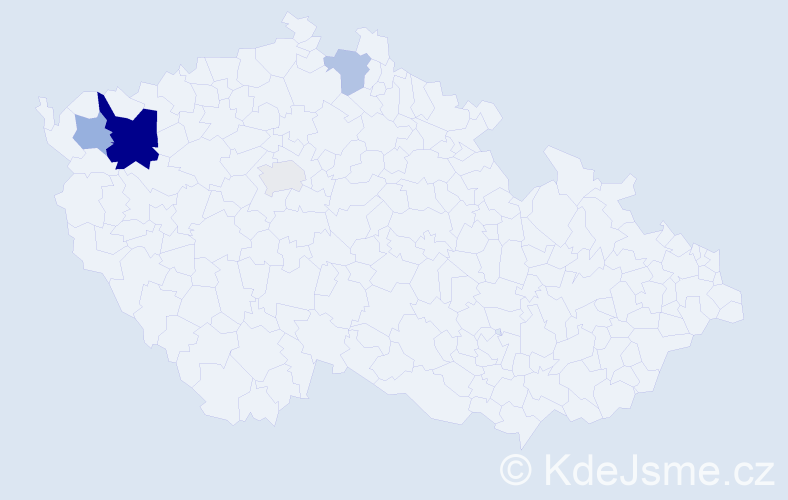 Příjmení: 'Bauše', počet výskytů 9 v celé ČR