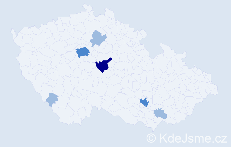 Příjmení: 'Kukralová', počet výskytů 11 v celé ČR