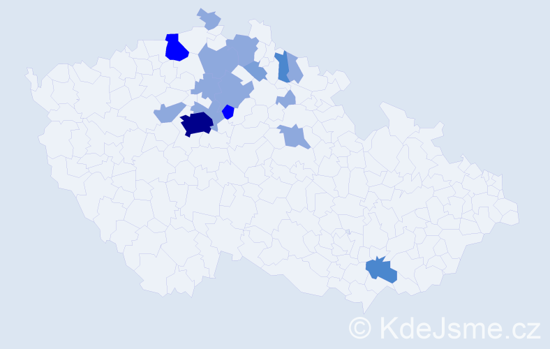 Příjmení: 'Dovolil', počet výskytů 35 v celé ČR