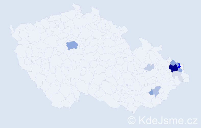 Příjmení: 'Starostka', počet výskytů 66 v celé ČR