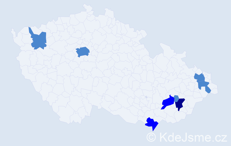 Příjmení: 'Rerková', počet výskytů 12 v celé ČR