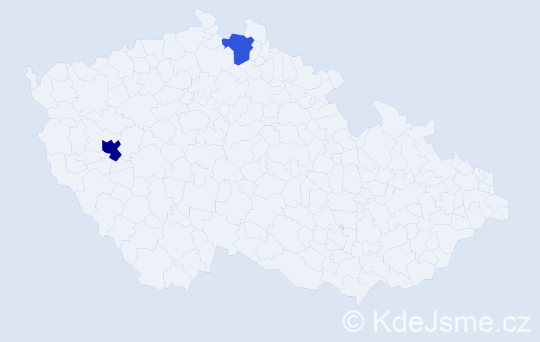Příjmení: 'Kuberková', počet výskytů 6 v celé ČR