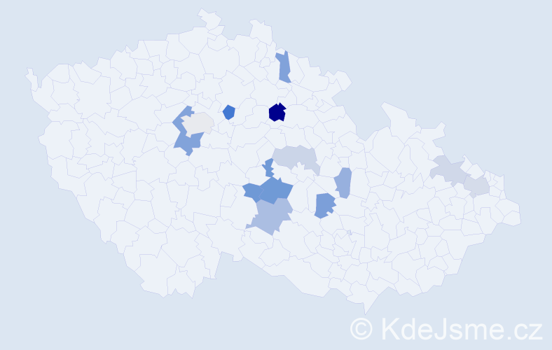 Příjmení: 'Prajslerová', počet výskytů 24 v celé ČR