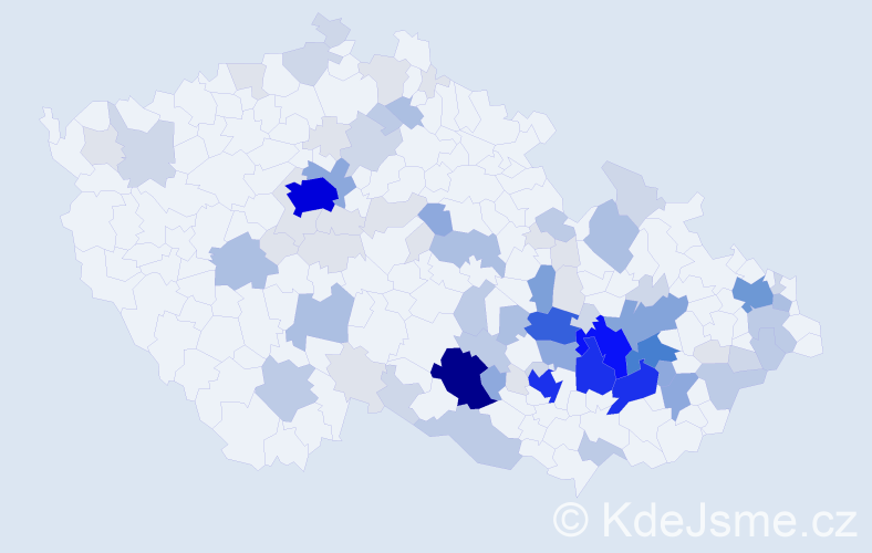 Příjmení: 'Jura', počet výskytů 321 v celé ČR