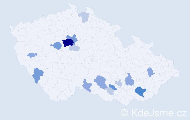 Příjmení: 'Bělohrad', počet výskytů 42 v celé ČR