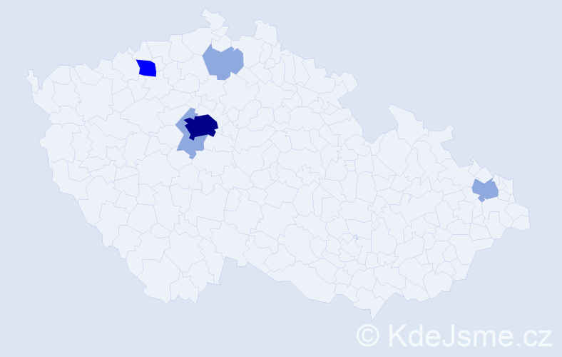 Příjmení: 'Tobolář', počet výskytů 13 v celé ČR