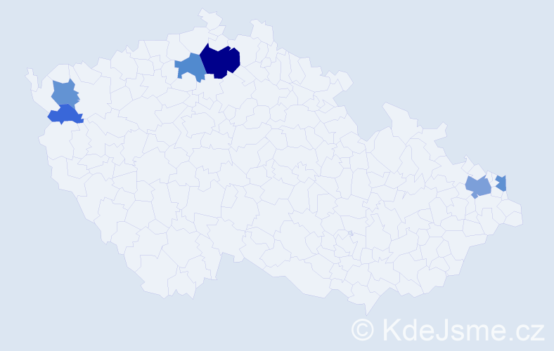 Příjmení: 'Hábelová', počet výskytů 16 v celé ČR