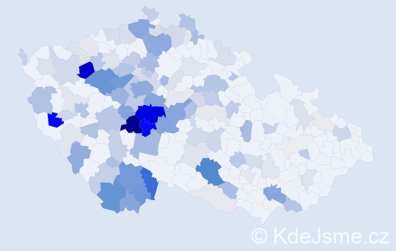 Příjmení: 'Kuthan', počet výskytů 460 v celé ČR