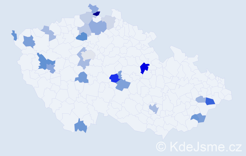 Příjmení: 'Rubner', počet výskytů 49 v celé ČR