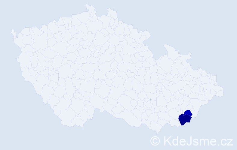 Příjmení: 'Kulanovič', počet výskytů 4 v celé ČR