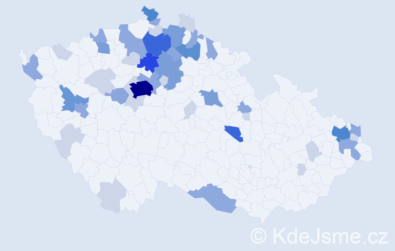 Příjmení: 'Vajsová', počet výskytů 141 v celé ČR