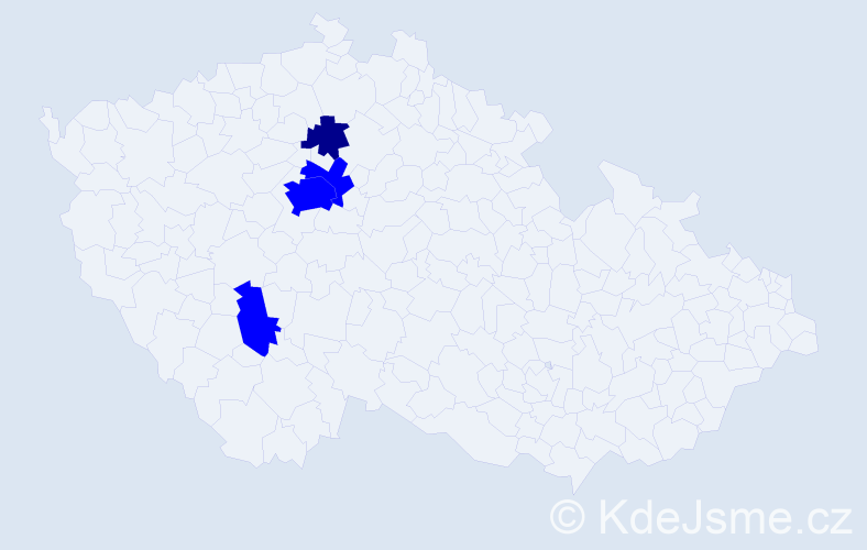 Příjmení: 'Waszmuth', počet výskytů 5 v celé ČR