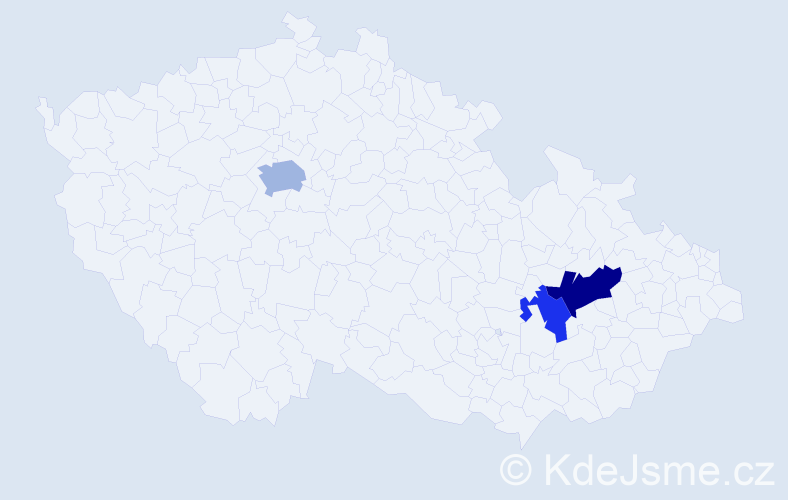 Příjmení: 'Neškrábalová', počet výskytů 5 v celé ČR