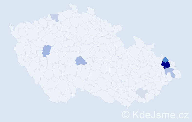 Příjmení: 'Glumbík', počet výskytů 64 v celé ČR