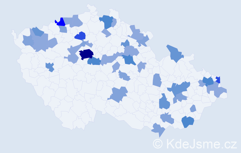 Příjmení: 'Pappová', počet výskytů 102 v celé ČR