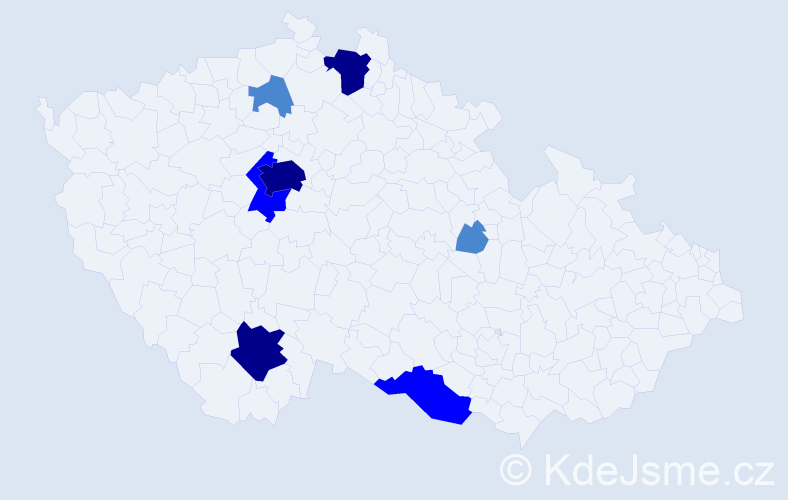 Příjmení: 'Craig', počet výskytů 15 v celé ČR