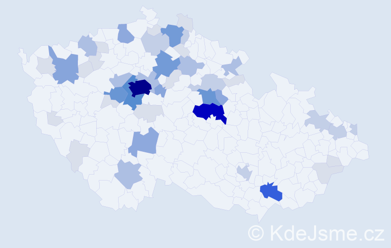 Příjmení: 'Čmelíková', počet výskytů 164 v celé ČR
