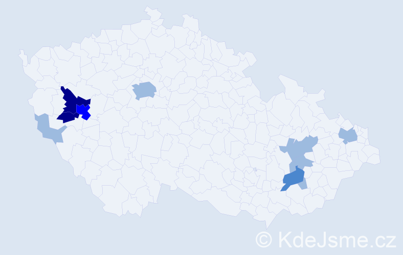 Příjmení: 'Zsemberiová', počet výskytů 19 v celé ČR
