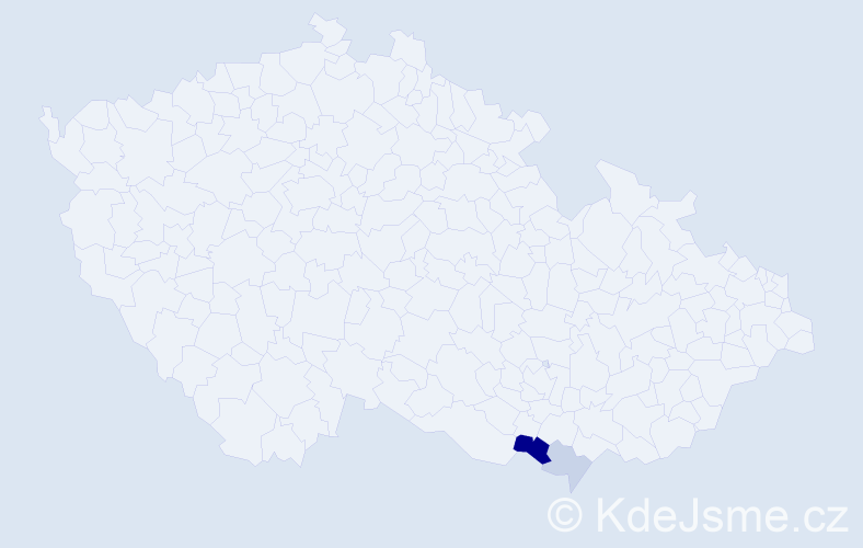 Příjmení: 'Filusztek', počet výskytů 5 v celé ČR