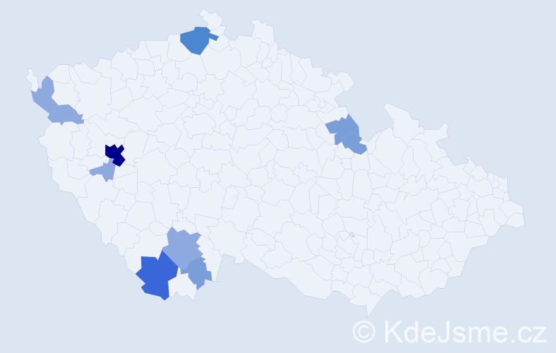 Příjmení: 'Hommerová', počet výskytů 24 v celé ČR