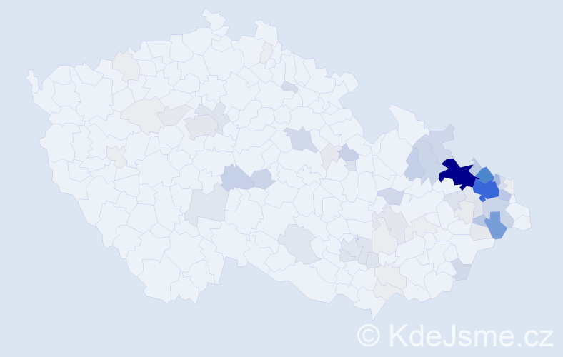 Příjmení: 'Holušová', počet výskytů 433 v celé ČR