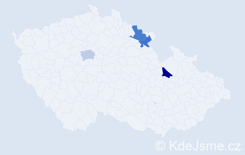Příjmení: 'Terifajová', počet výskytů 5 v celé ČR