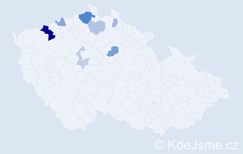 Příjmení: 'Nimec', počet výskytů 14 v celé ČR