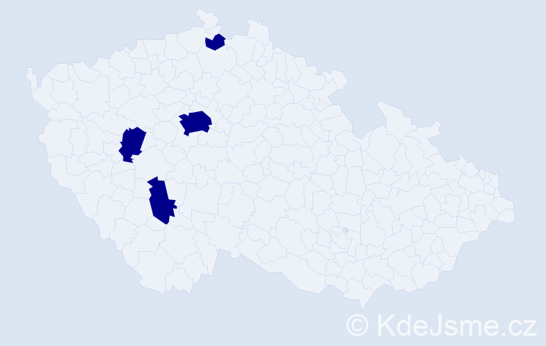 Příjmení: 'Vinkelhoferová', počet výskytů 4 v celé ČR