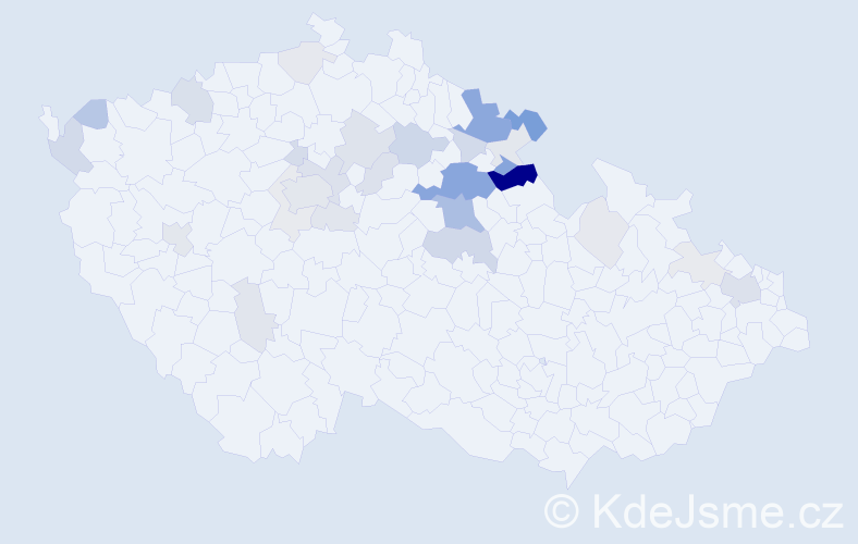 Příjmení: 'Pumr', počet výskytů 89 v celé ČR