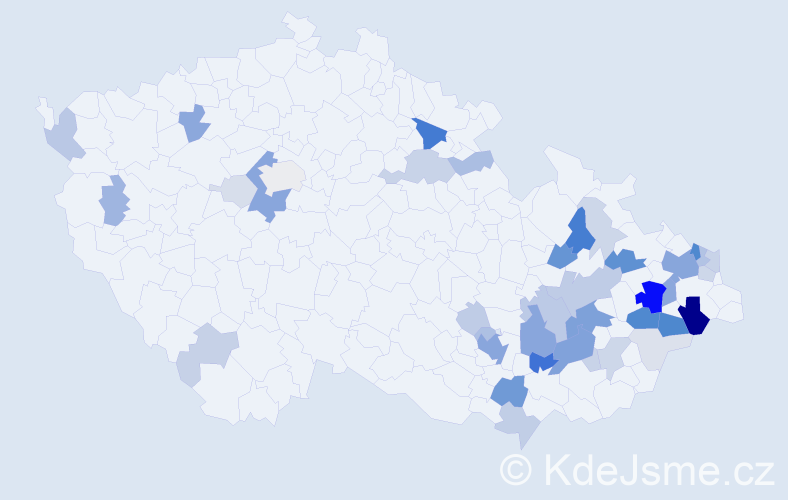 Příjmení: 'Knapek', počet výskytů 156 v celé ČR